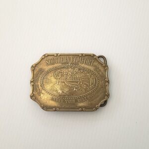 Southern Comfort Under You Belt Buckle Solid Brass Made In England Great Vintage